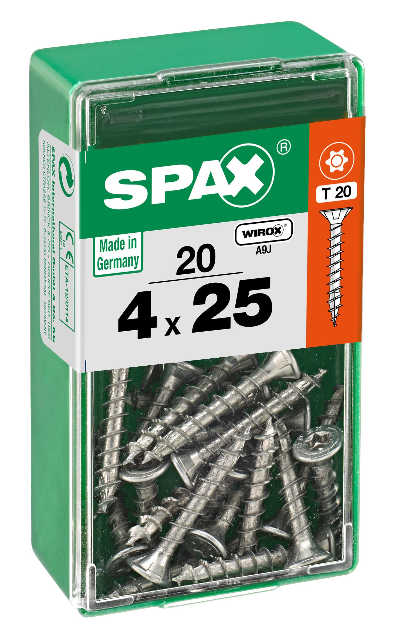 Vite SPAX testa svasata T20 in acciaio wirox Ø4XL25 mm, 20 pezzi - 4