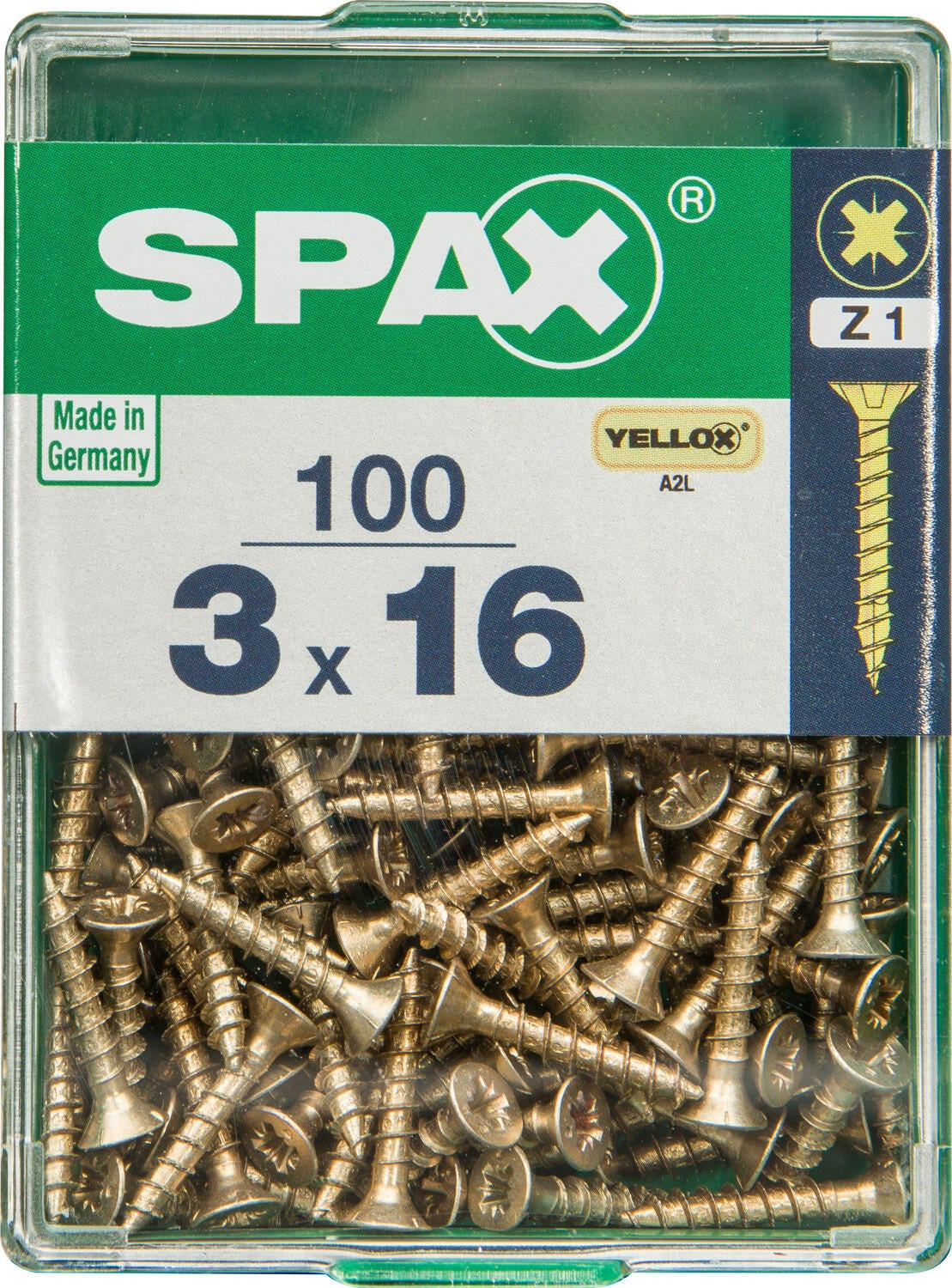 100 vis acier tête fraisée pozidriv SPAX, Ø3 x L.16 mm - 4
