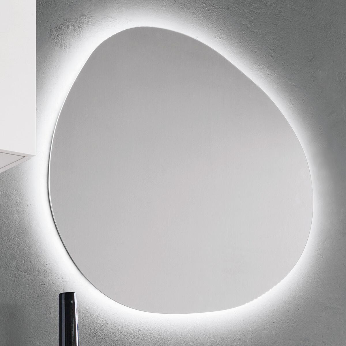 Leroy Merlin Specchio con illuminazione integrata bagno ovale Eklettica L 90 x H 78 x P 2.5 cm grigio / argento