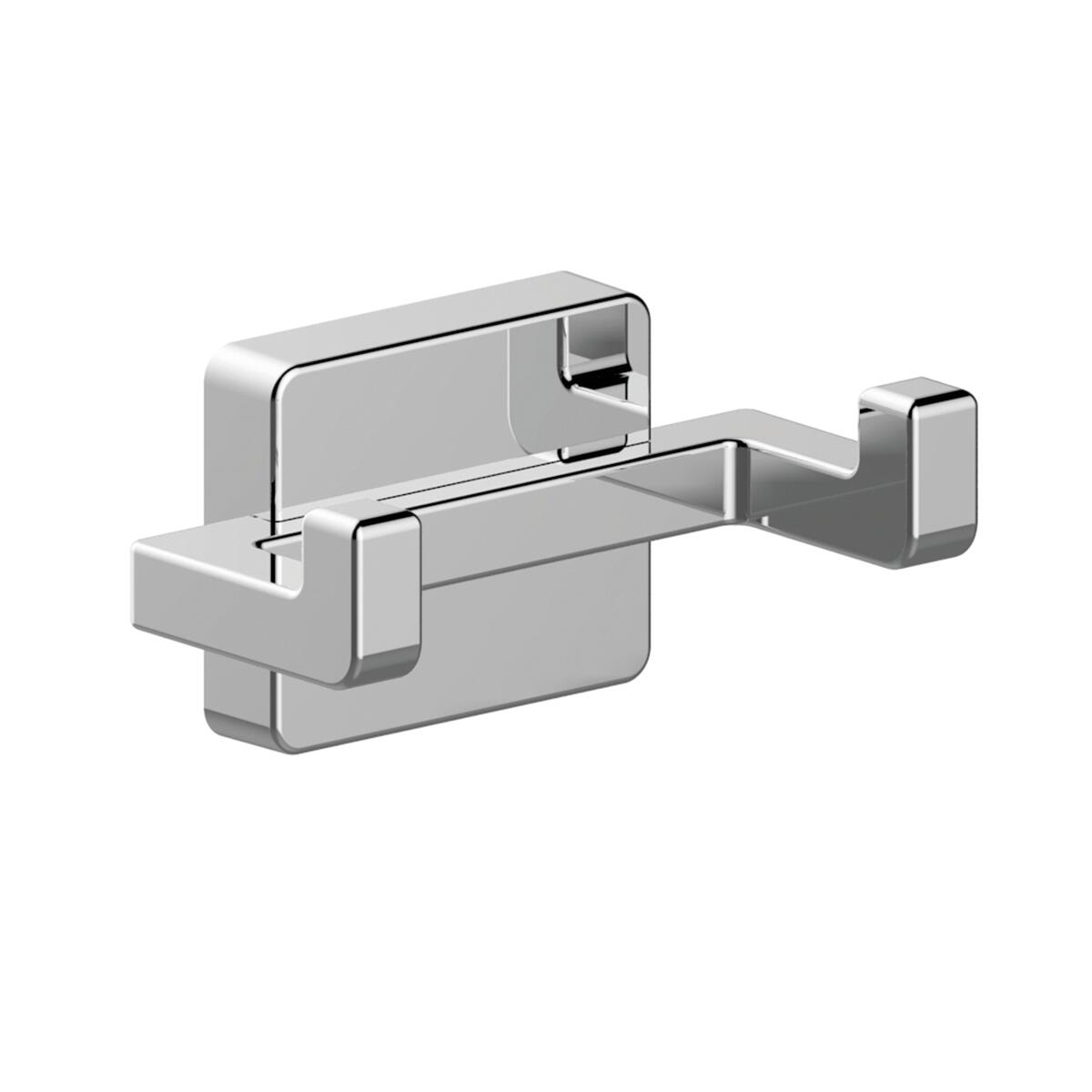 Appendiabiti da avvitare  AQUASANIT Cubo in abs cromo lucido 2 ganci L 9 x H 4.5 cm - 3