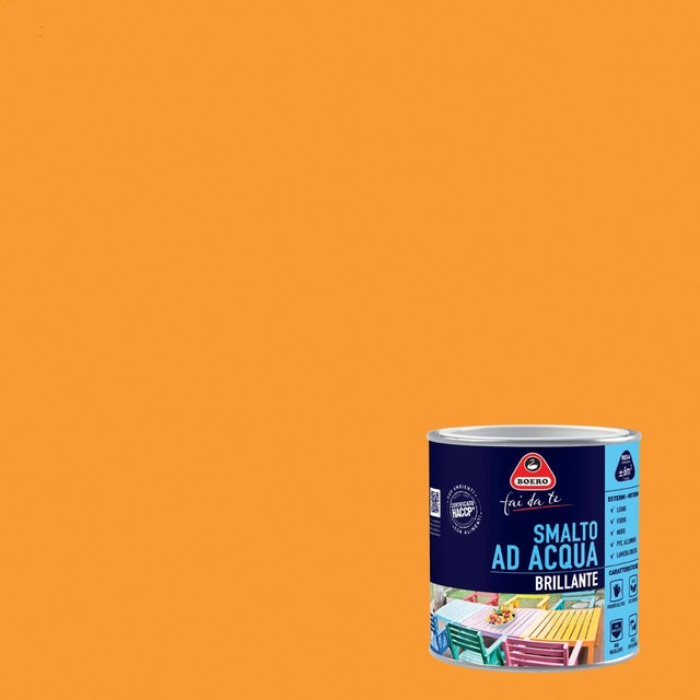 Vernice da esterno BOERO FAI DA TE brillante arancione lucido, 0.5 l