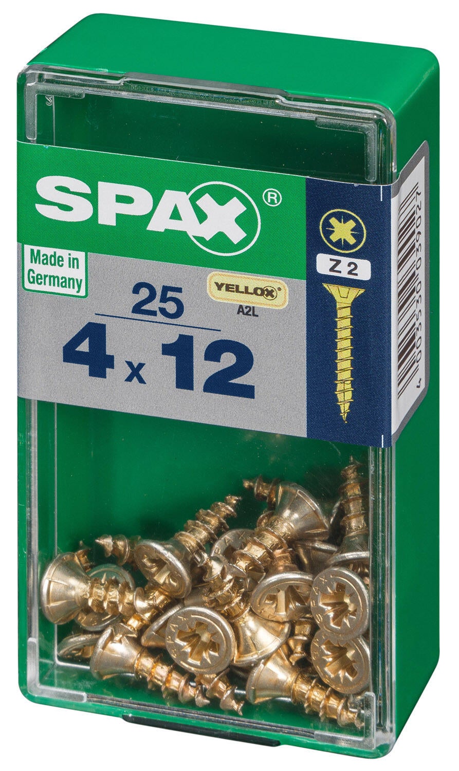 25 vis acier tête fraisée pozidriv SPAX, Ø4 x L.12 mm - 4