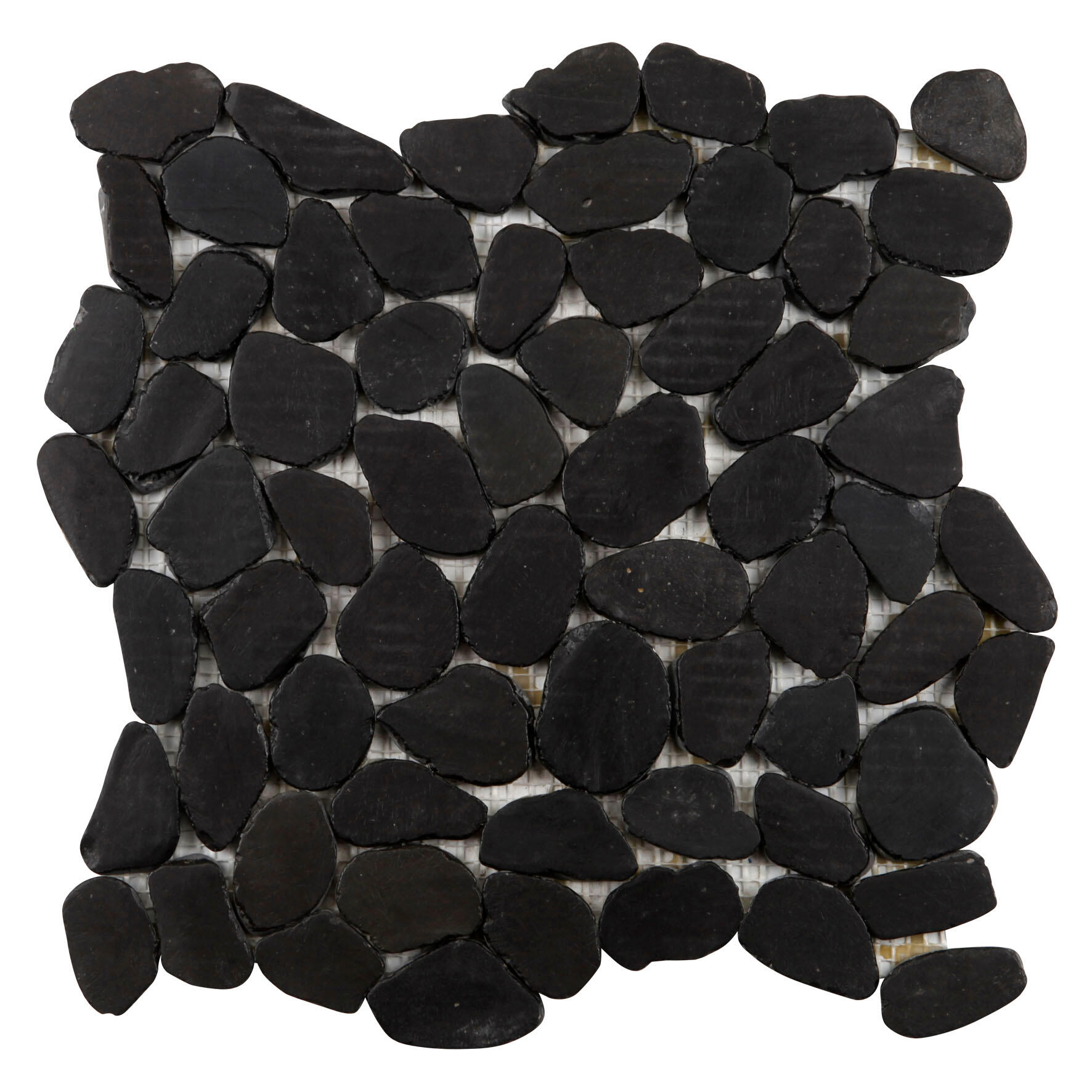 1 plaque de mosaïque Galets pierre effet galet noir 30 x 30 cm MAT INTER - 2