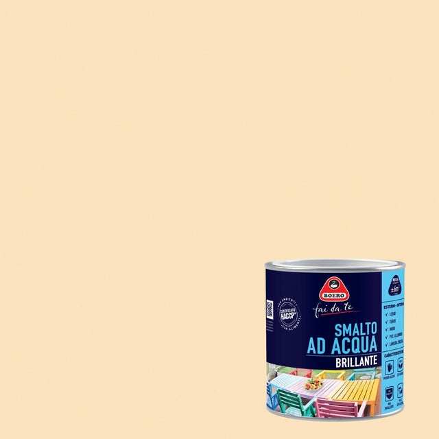 Vernice da esterno per legno e ferro e plastica BOERO FAI DA TE brillante bianco avorio lucido, 0.5 l