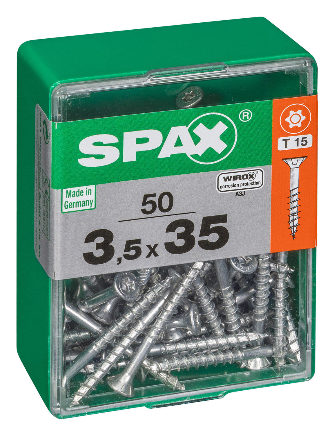 50 vis acier tête fraisée t-star+ SPAX, Ø3.5 x L.35 mm - 2