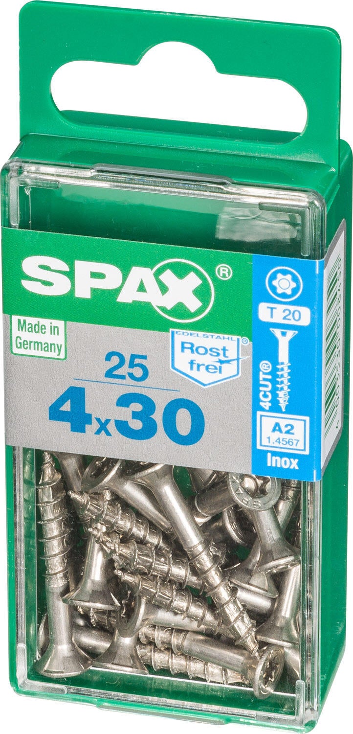 25 vis acier inoxydable tête fraisée t-star+ SPAX, Ø4 x L.30 mm - 4