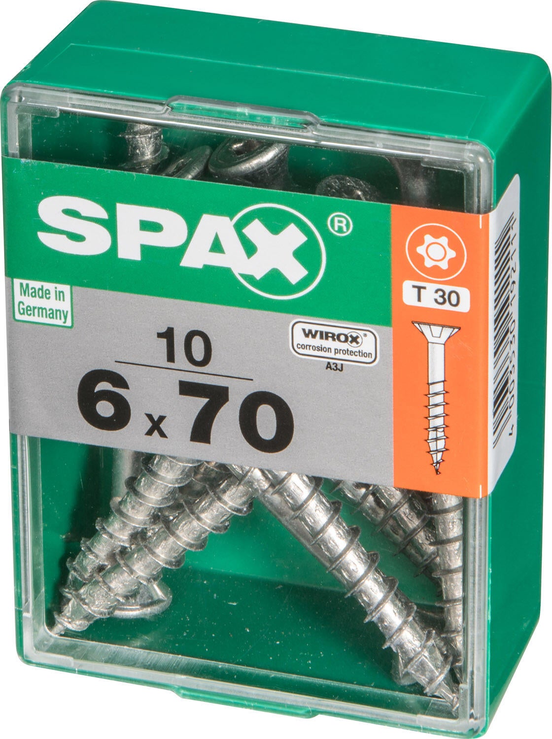 10 vis acier tête fraisée t-star+ SPAX, Ø6 x L.70 mm - 3