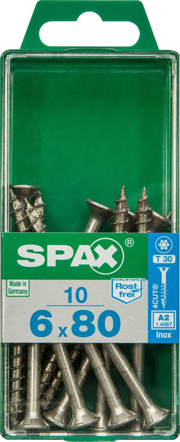 10 vis acier tête fraisée t-star+ SPAX, Ø6 x L.80 mm - 3