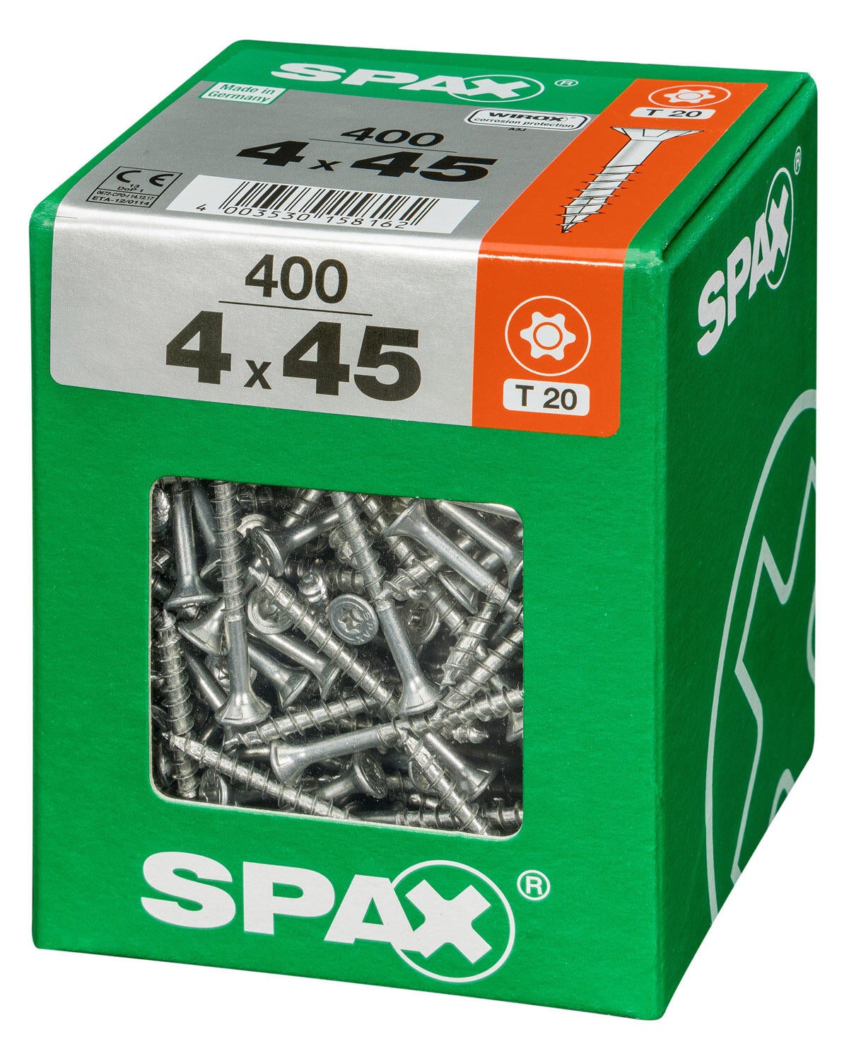 400 vis acier tête fraisée t-star+ SPAX, Ø4 x L.45 mm - 2