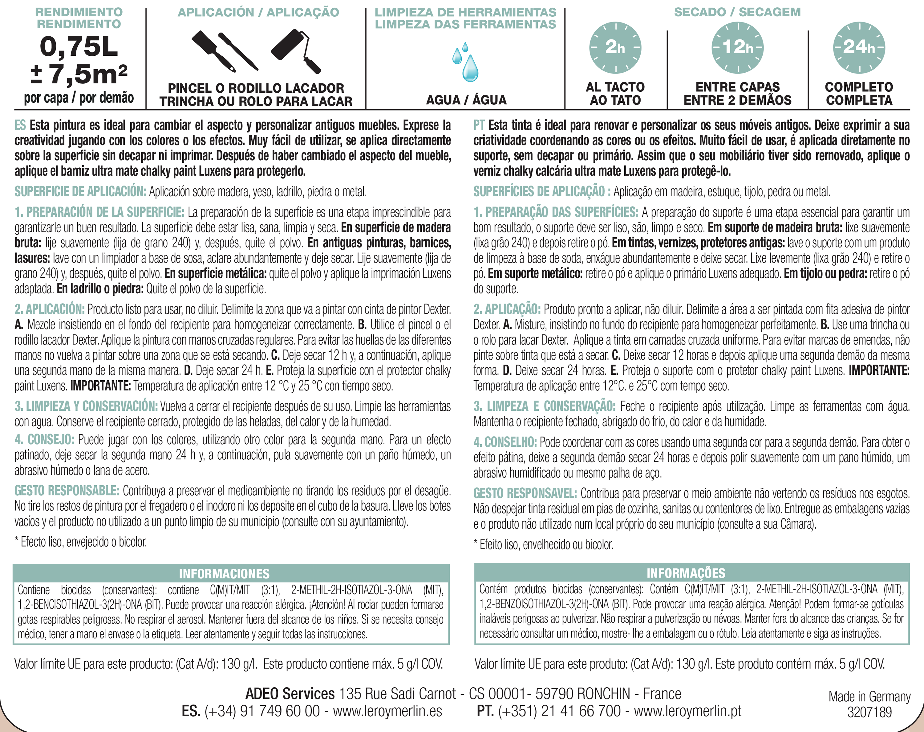 Pintura a la tiza LUXENS 750ml white - 5