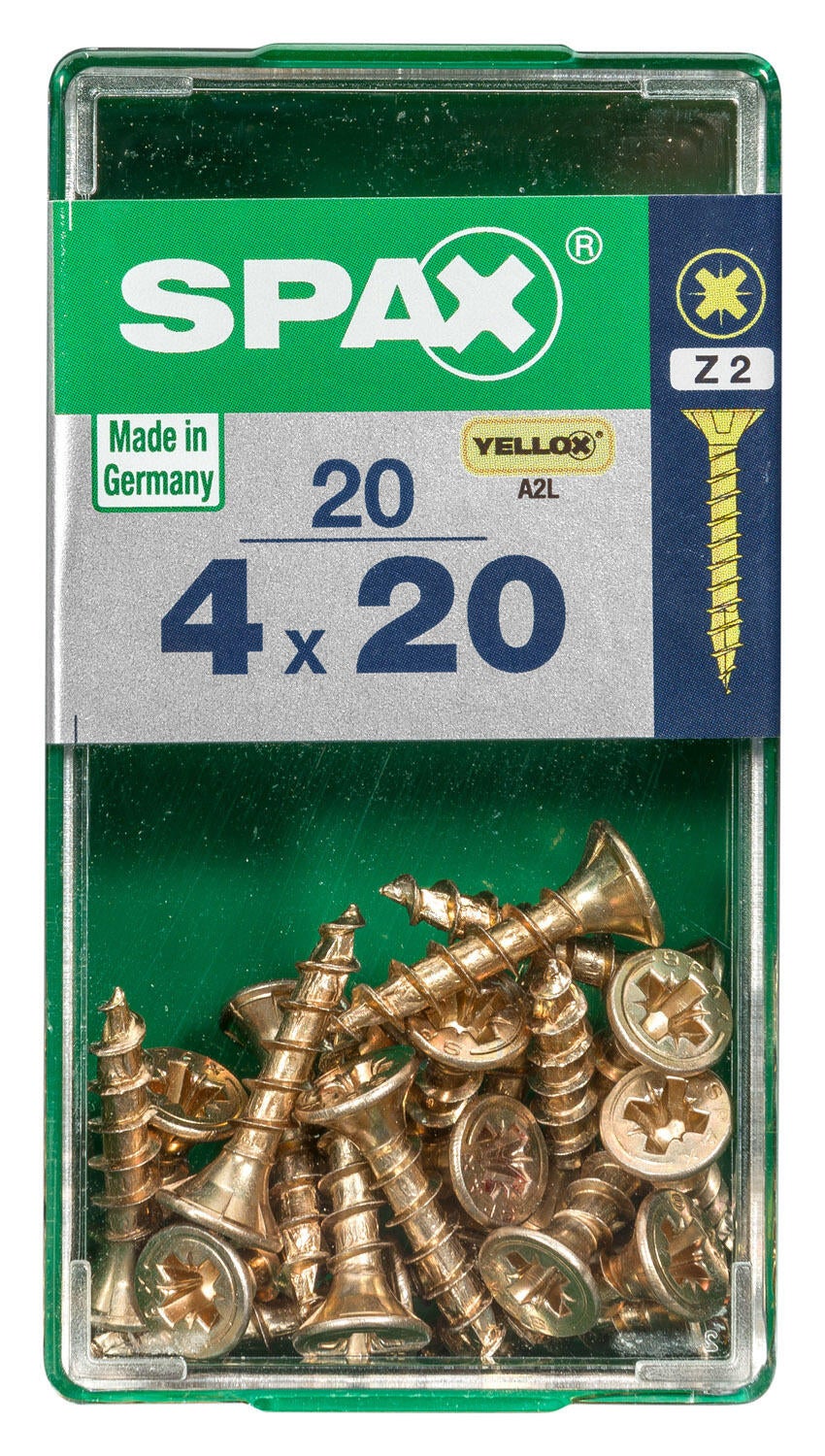 20 vis acier tête fraisée pozidriv SPAX, Ø4 x L.20 mm - 4