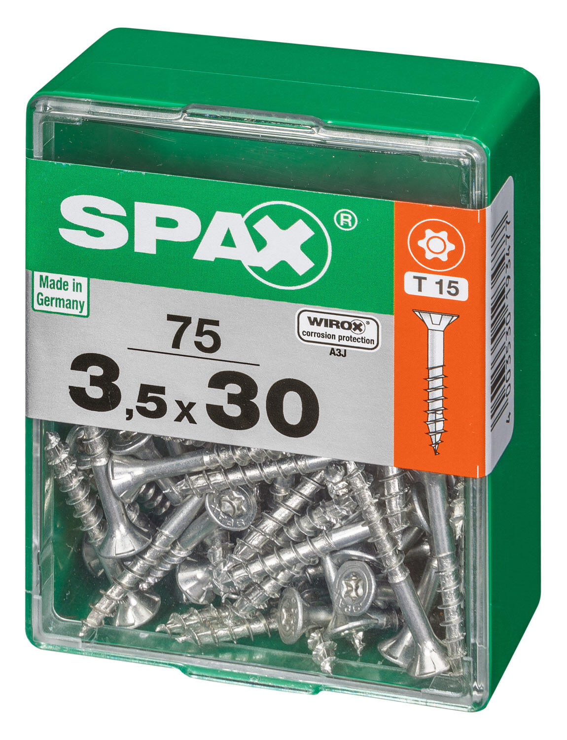 75 vis acier tête fraisée t-star+ SPAX, Ø3.5 x L.30 mm - 3