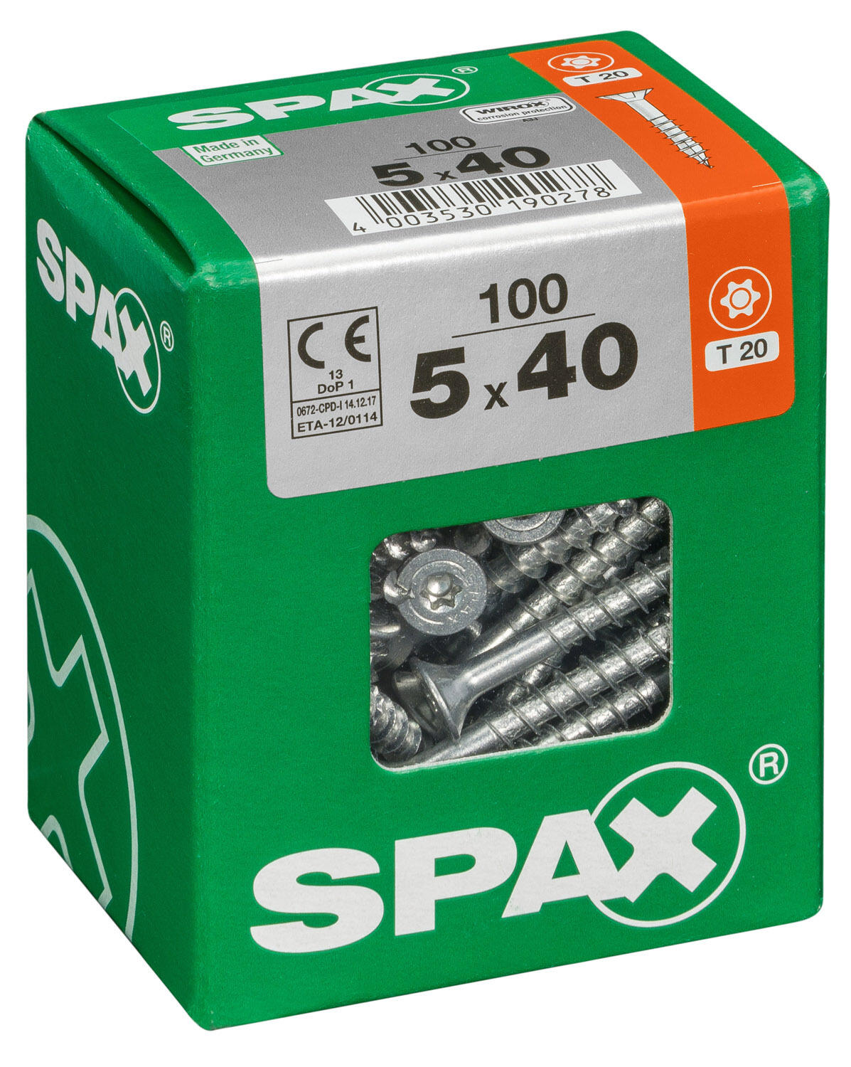 100 vis acier tête fraisée t-star+ SPAX, Ø5 x L.40 mm - 2