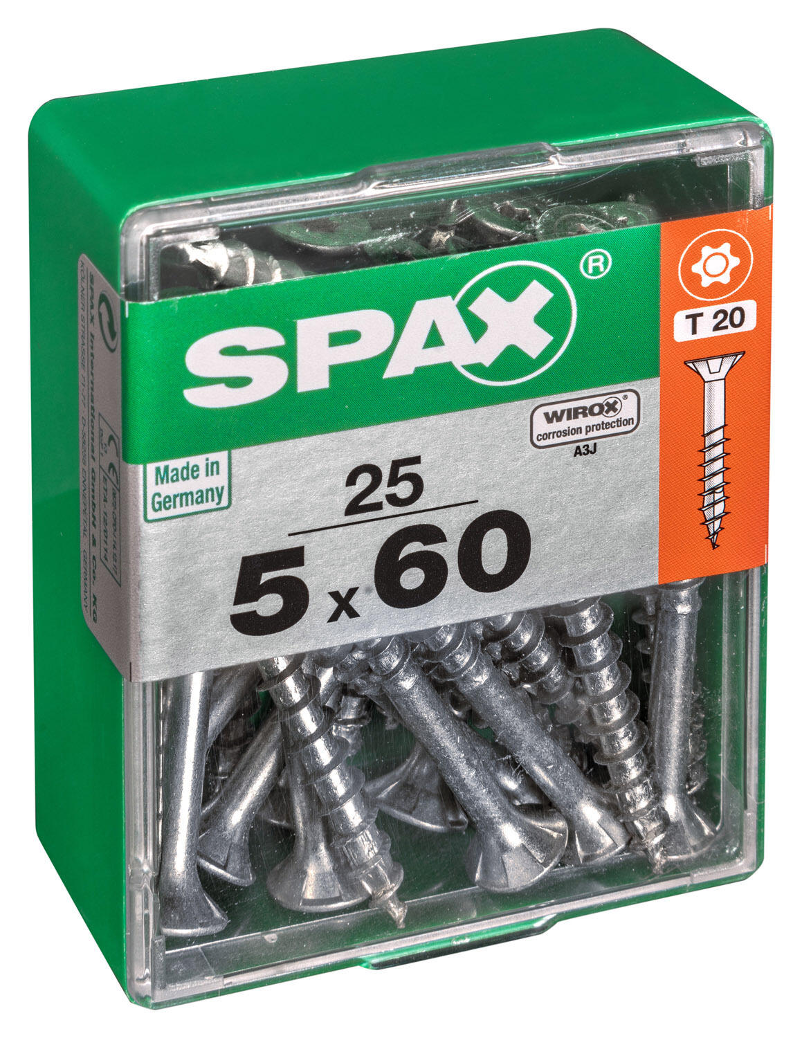 25 vis acier tête fraisée t-star+ SPAX, Ø5 x L.60 mm - 2