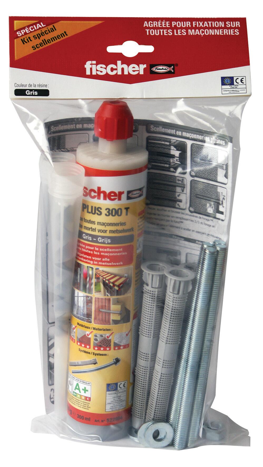 Kit Scellement Chimique - Tiges INOX M10, Charge Max 800kg - Résine Polyester - Neuf