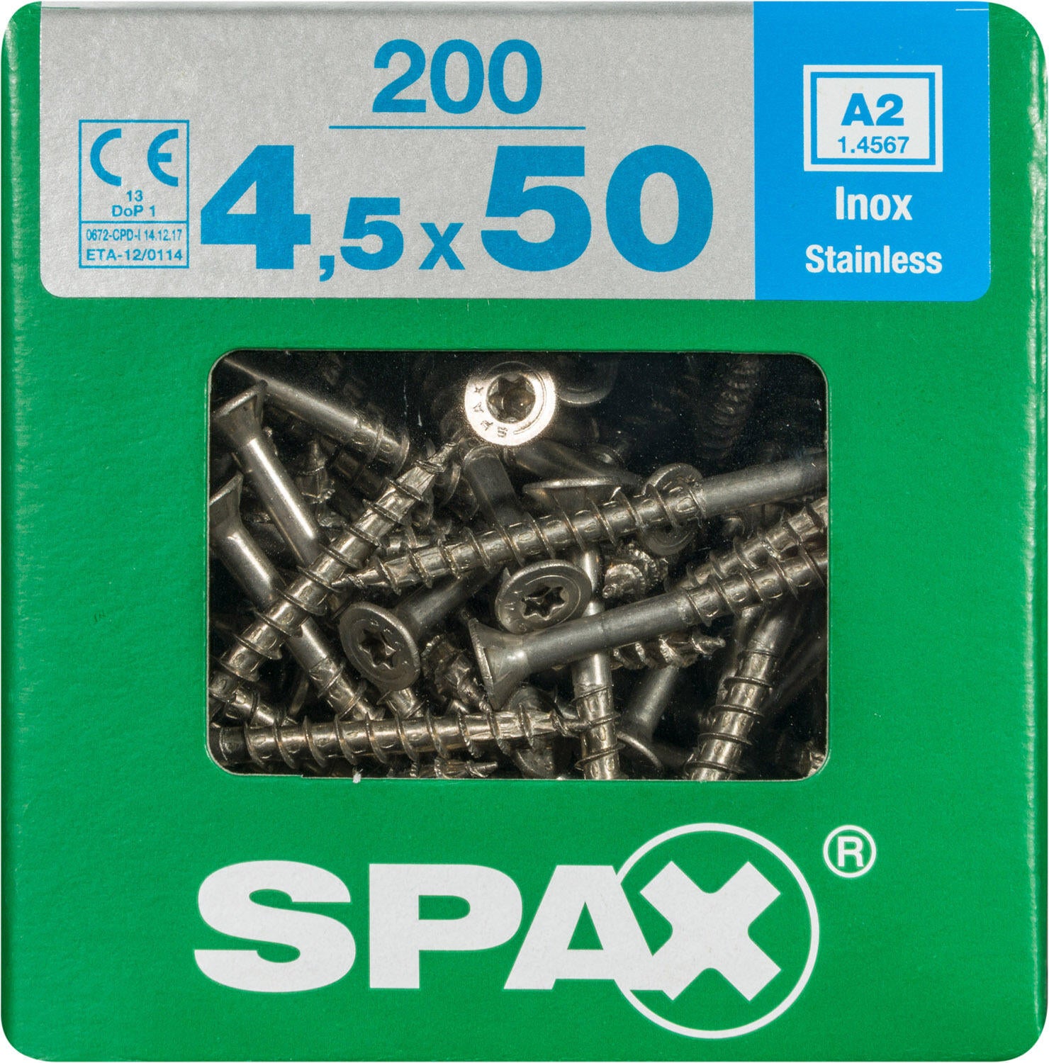 200 vis acier tête fraisée t-star+ SPAX, Ø4.5 x L.50 mm - 4