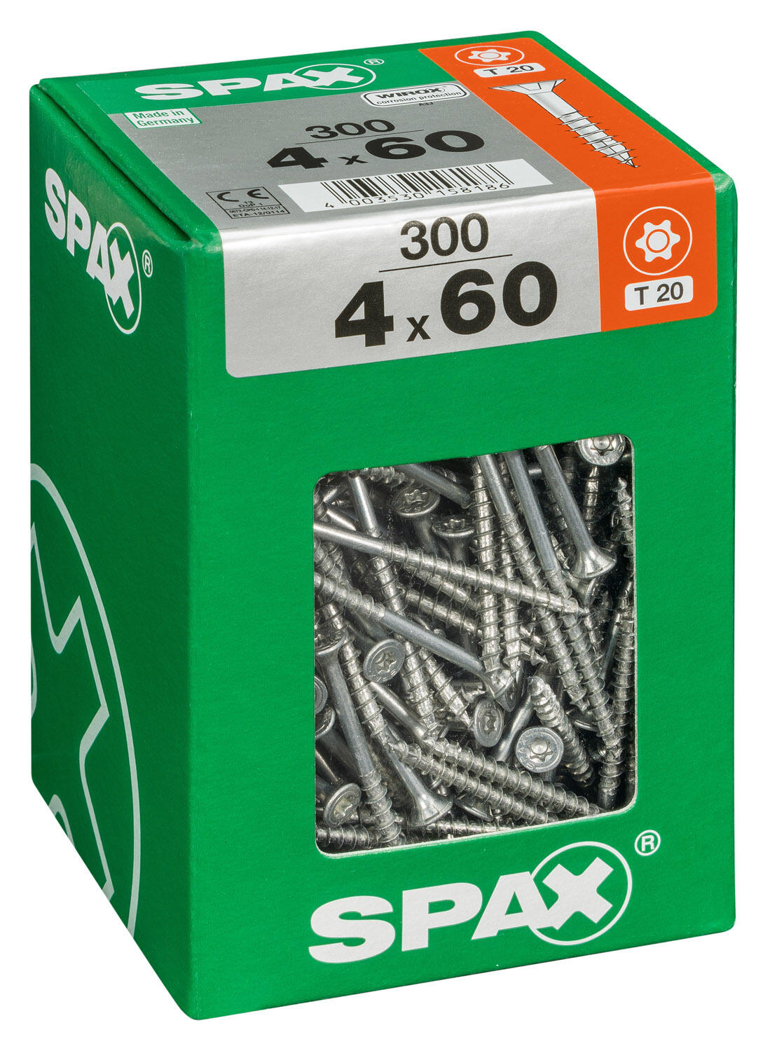 300 vis acier tête fraisée t-star+ SPAX, Ø4 x L.60 mm - 2