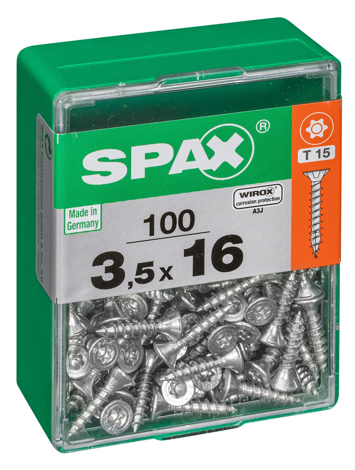 100 vis acier tête fraisée t-star+ SPAX, Ø3.5 x L.16 mm - 2