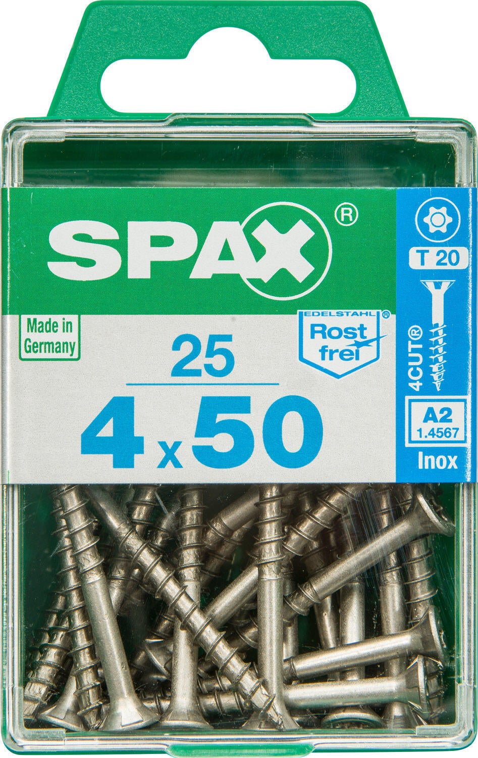 25 vis acier inoxydable tête fraisée t-star+ SPAX, Ø4 x L.50 mm - 4