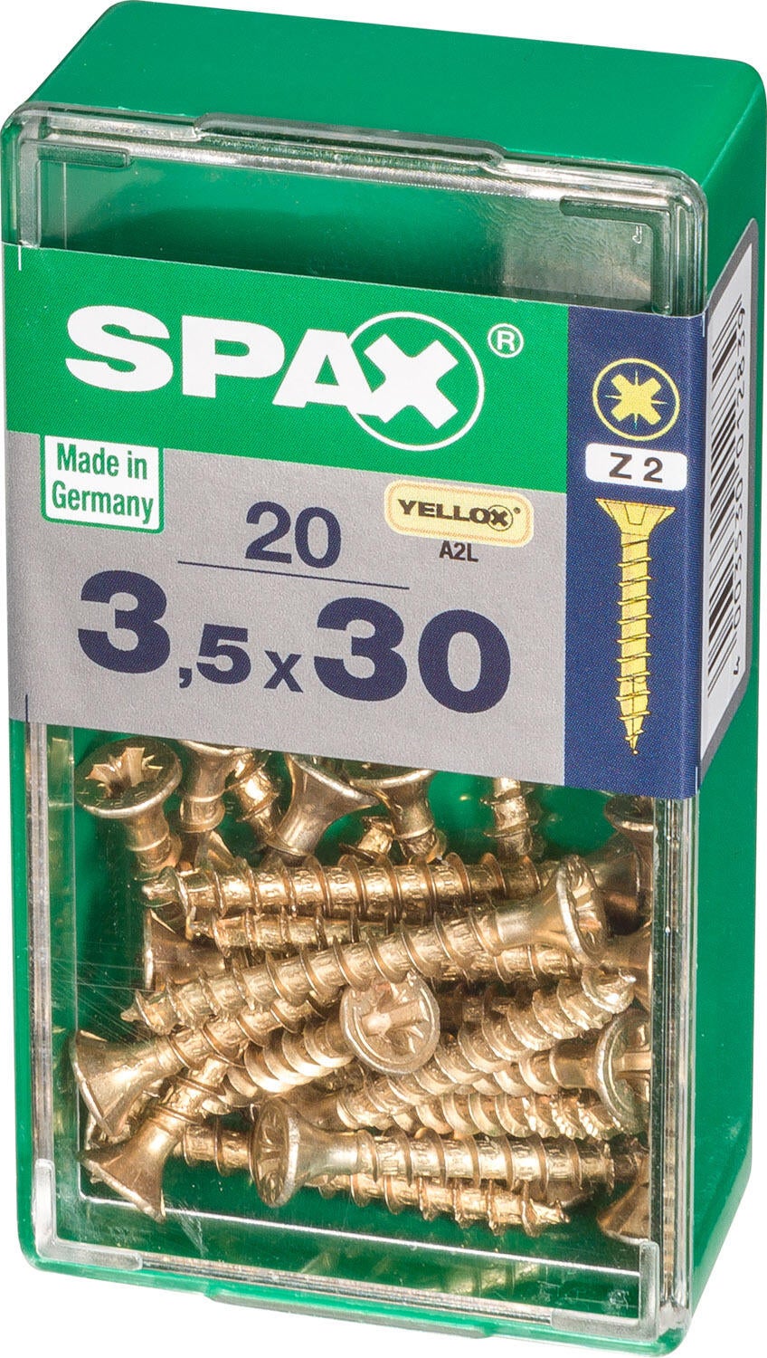 20 vis acier tête fraisée pozidriv SPAX, Ø3.5 x L.30 mm - 4