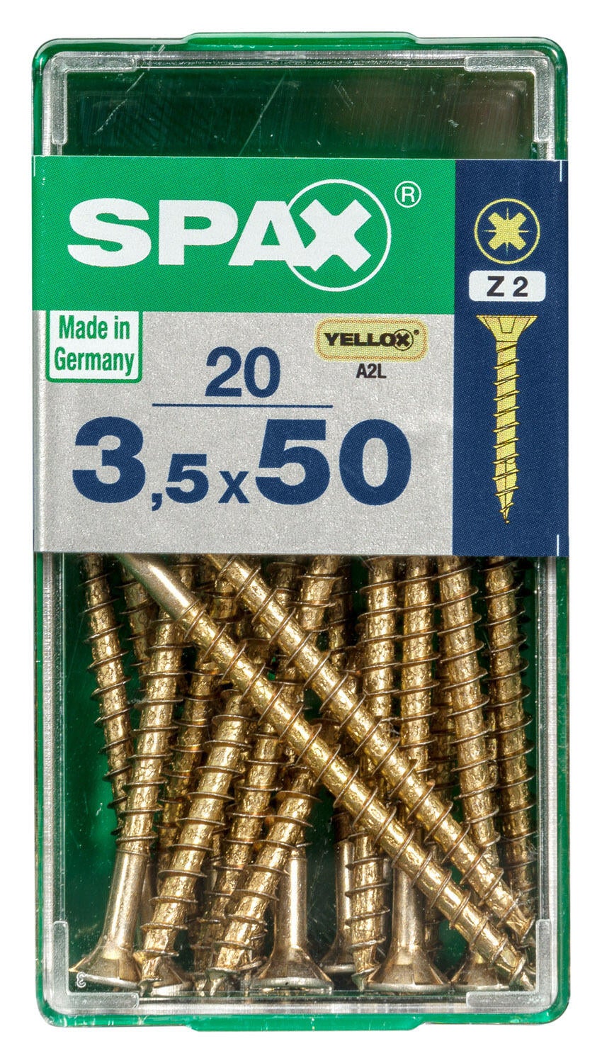 20 vis acier tête fraisée pozidriv SPAX, Ø3.5 x L.50 mm - 4