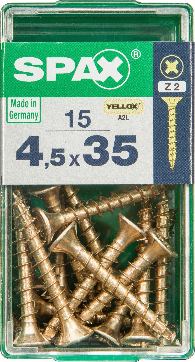 15 vis acier tête fraisée pozidriv SPAX, Ø4.5 x L.35 mm - 4