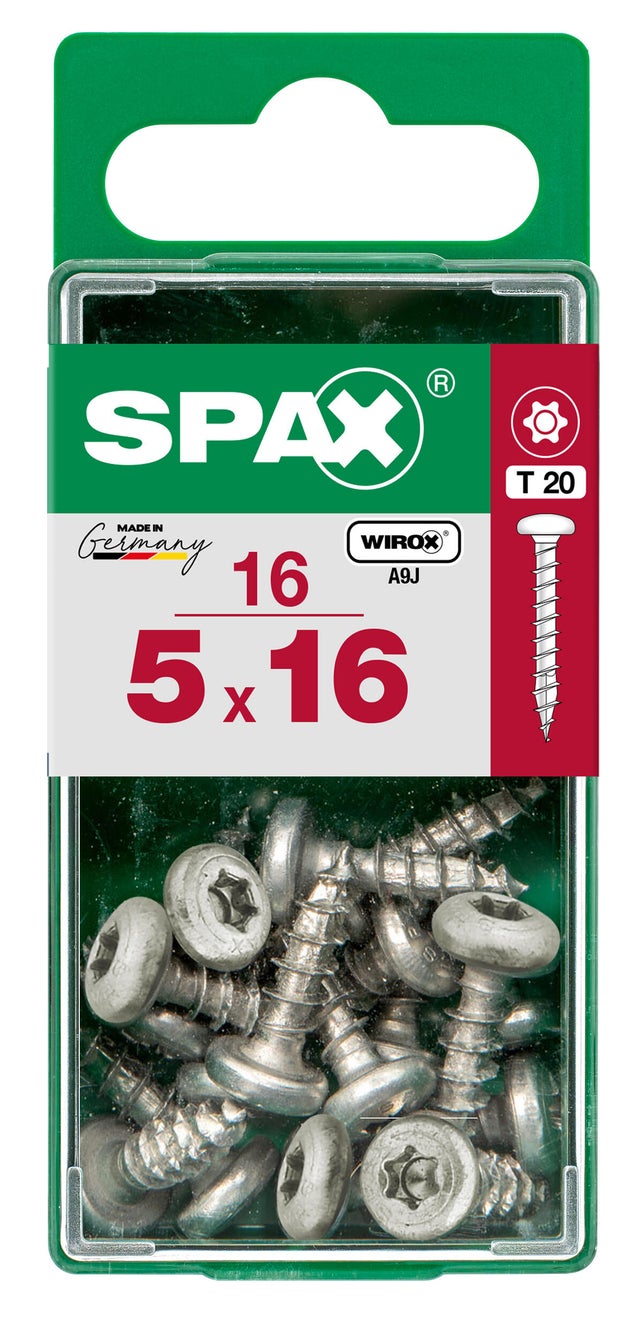 16 vis acier tête ronde t-star+ SPAX, Ø5 x L.16 mm