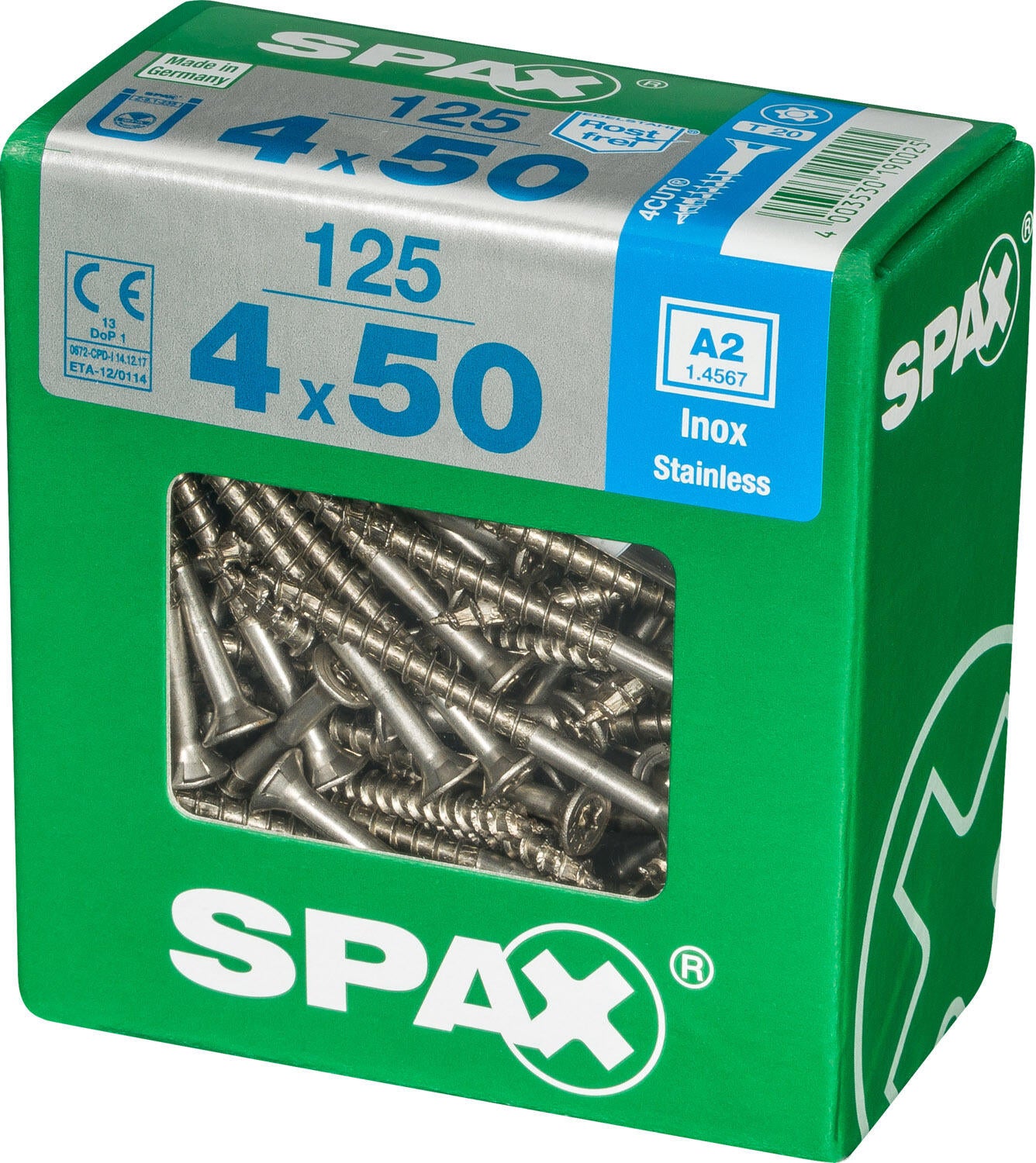 125 vis acier tête fraisée t-star+ SPAX, Ø4 x L.50 mm - 3