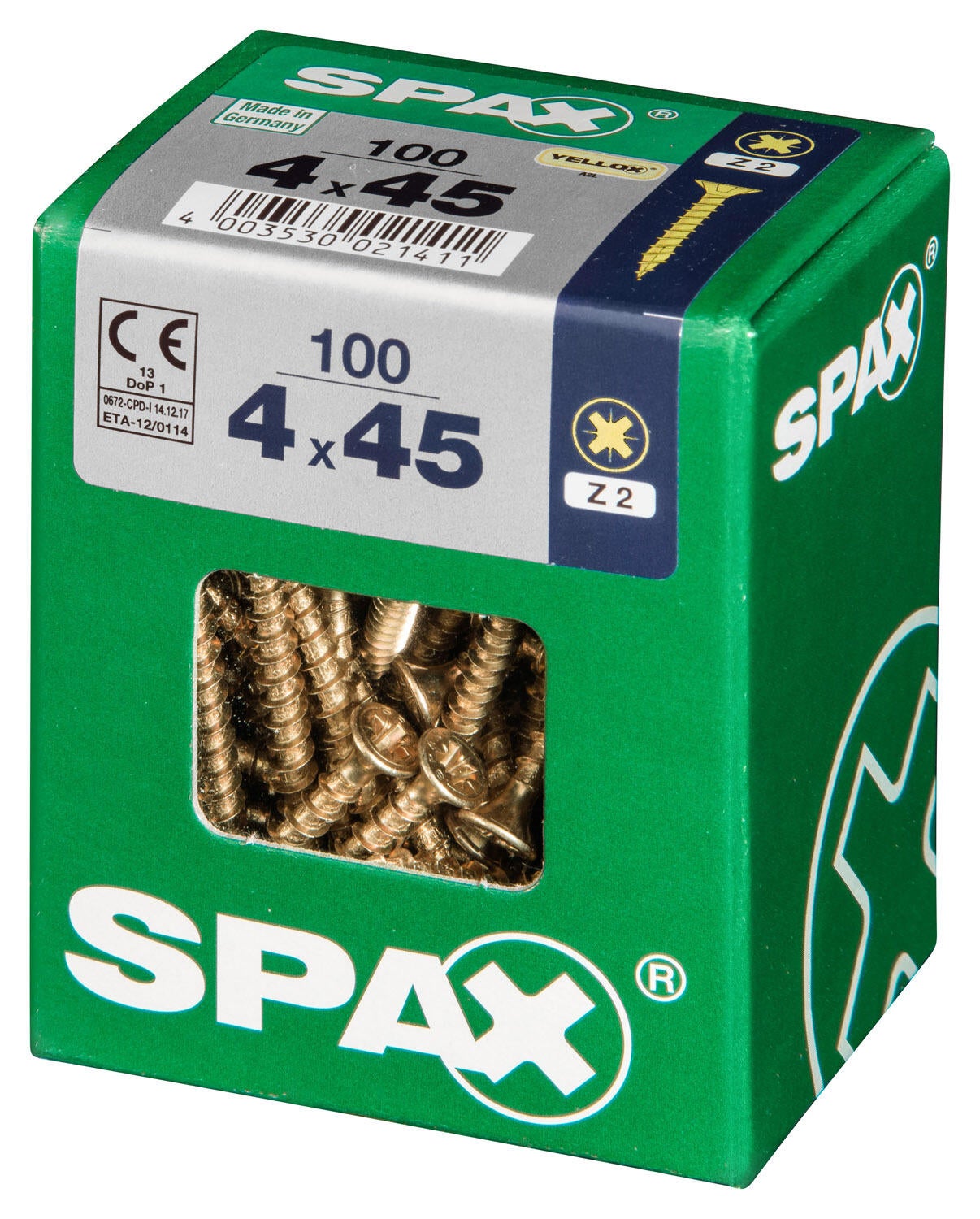 100 vis acier tête fraisée pozidriv SPAX, Ø4 x L.45 mm - 4