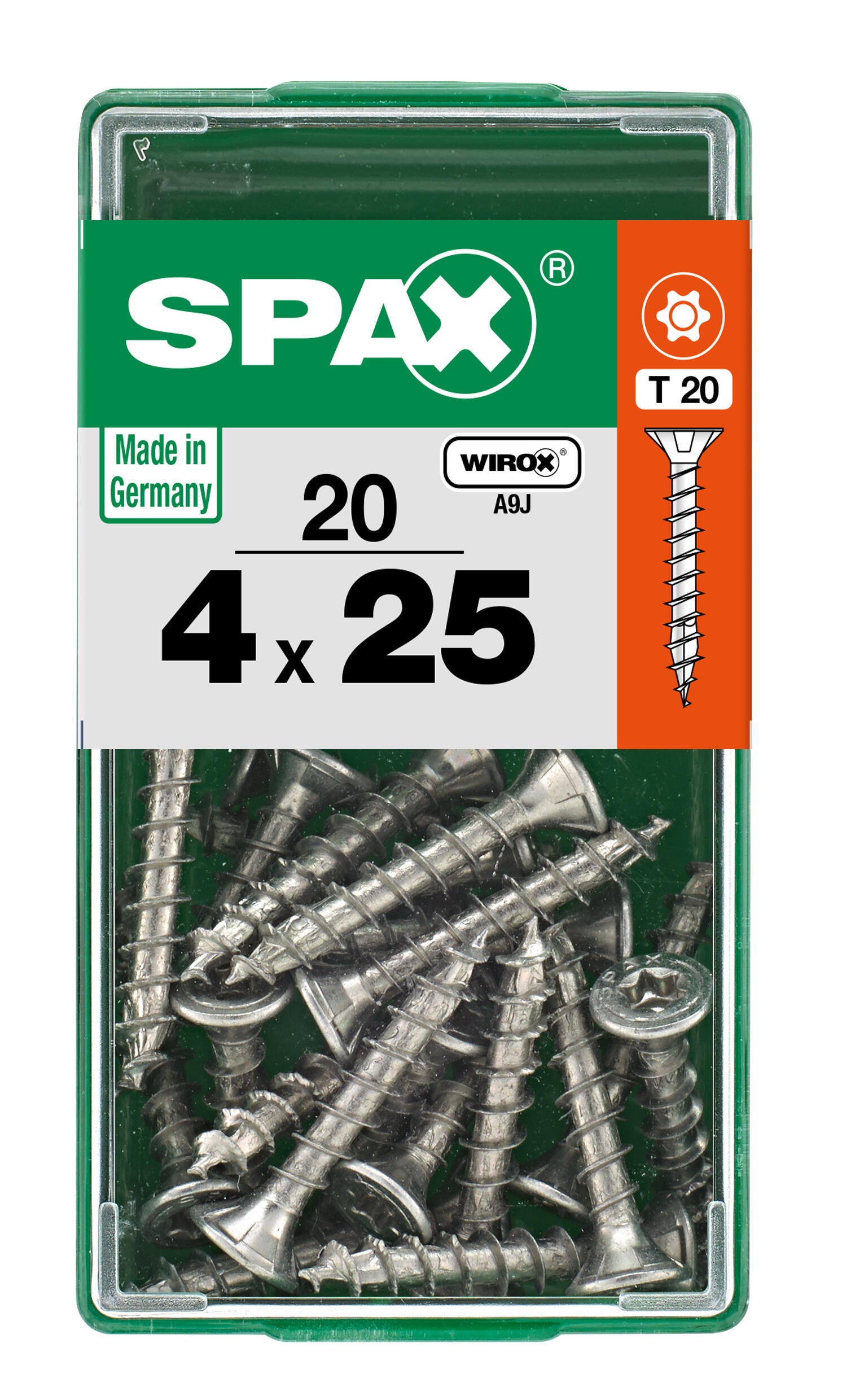 Vite SPAX testa svasata T20 in acciaio wirox Ø4XL25 mm, 20 pezzi - 3