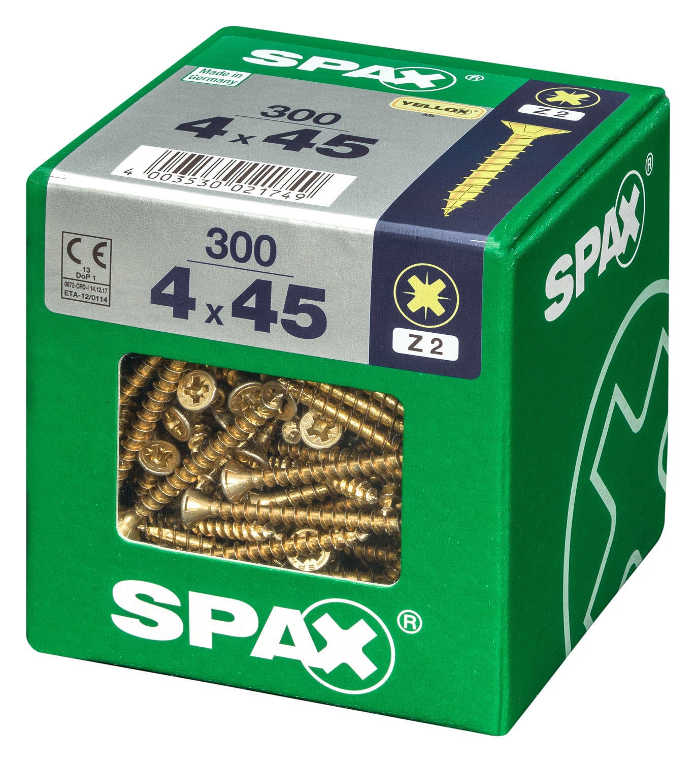 300 vis acier tête fraisée pozidriv SPAX, Ø4 x L.45 mm - 4