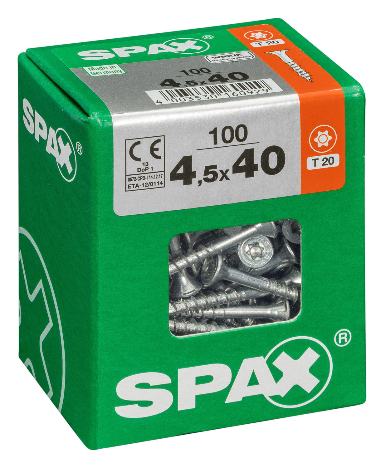 100 vis acier tête fraisée t-star+ SPAX, Ø4.5 x L.40 mm - 2