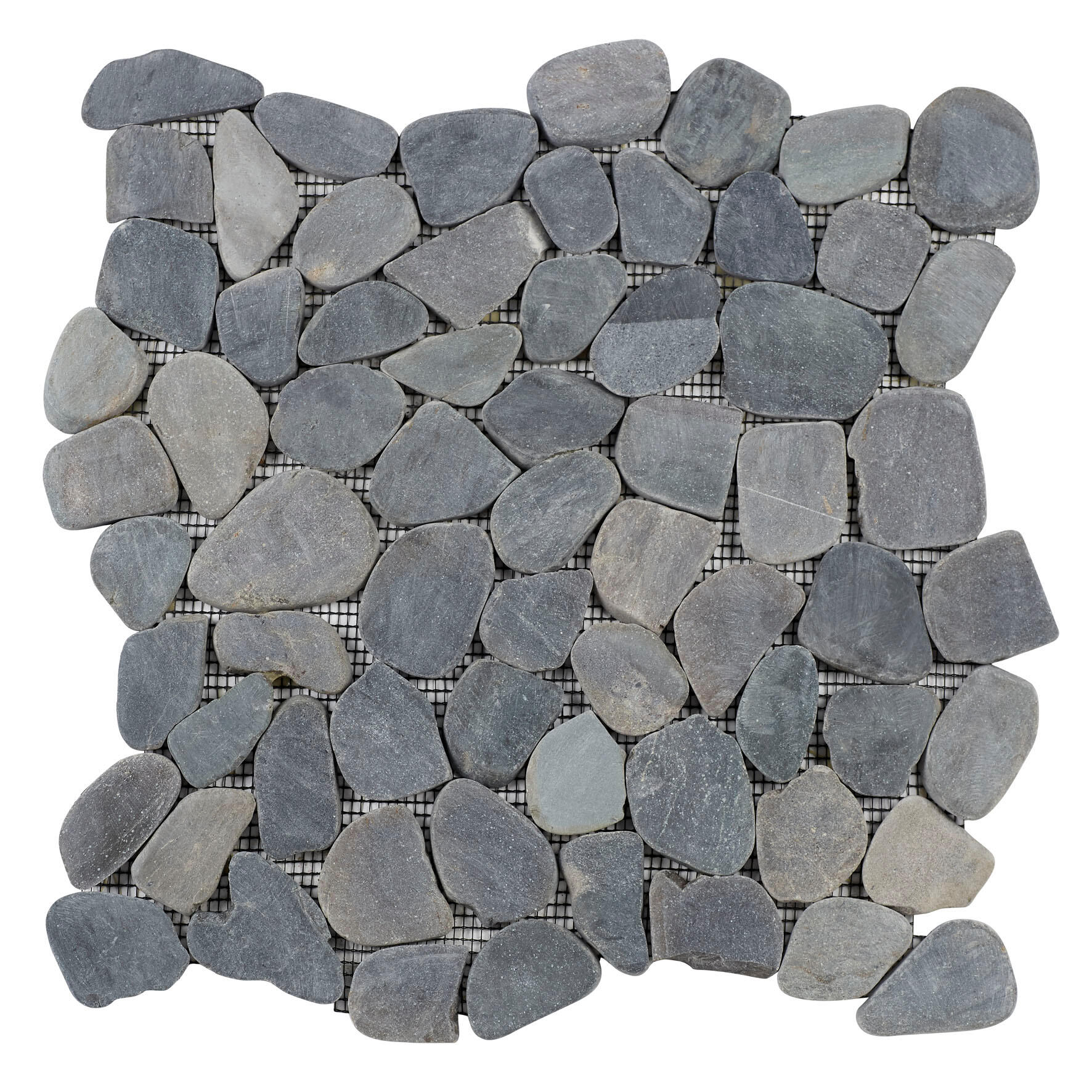 1 plaque de mosaïque Galets pierre effet galet gris 30 x 30 cm MAT INTER - 2