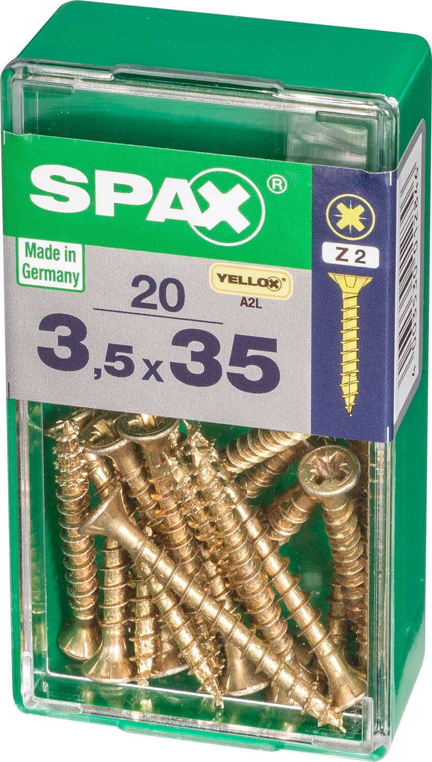 20 vis acier tête fraisée pozidriv SPAX, Ø3.5 x L.35 mm - 4