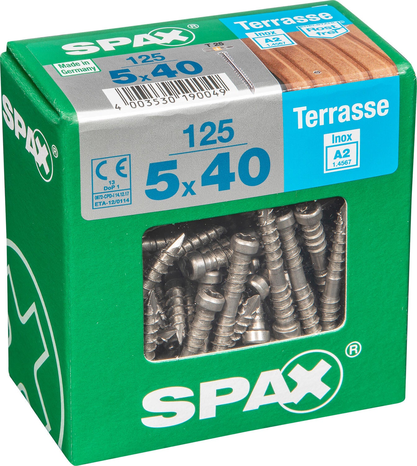 125 vis inox tête cylindrique t-star+ SPAX, Ø5 x L.40 mm - 2