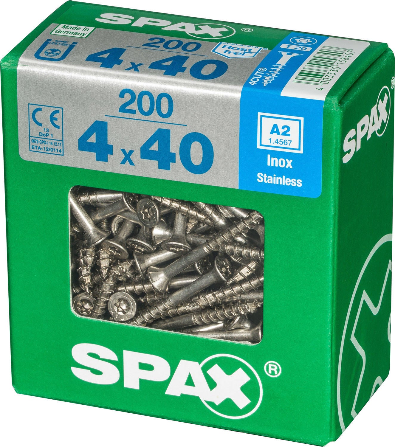 200 vis acier tête fraisée t-star+ SPAX, Ø4 x L.40 mm - 3