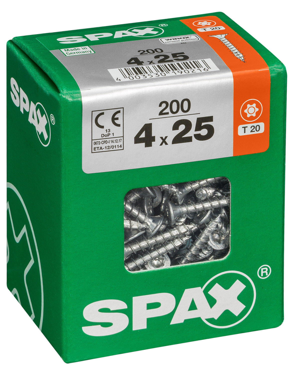 200 vis acier tête fraisée t-star+ SPAX, Ø4 x L.25 mm - 2