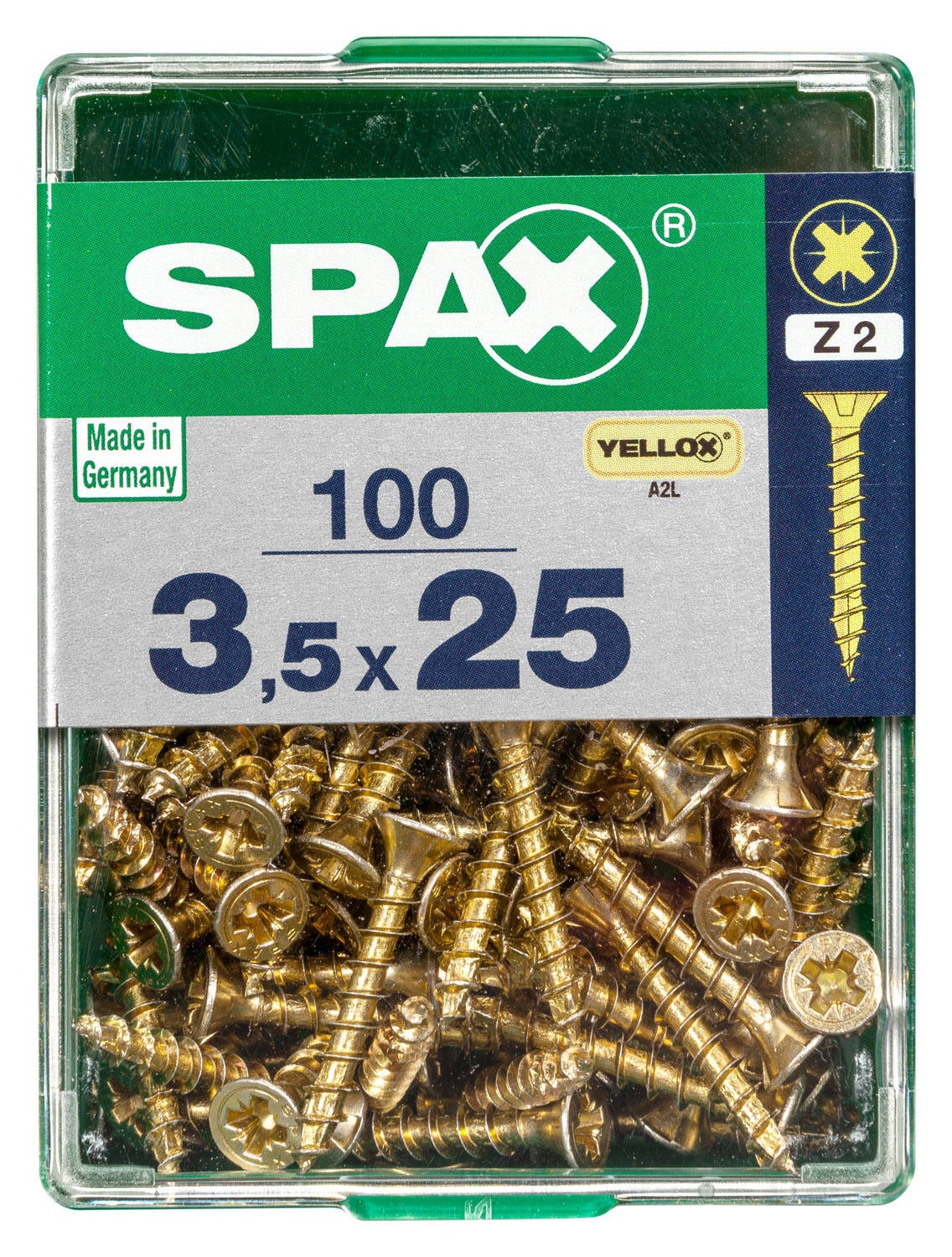 100 vis acier tête fraisée pozidriv SPAX, Ø3.5 x L.25 mm - 4