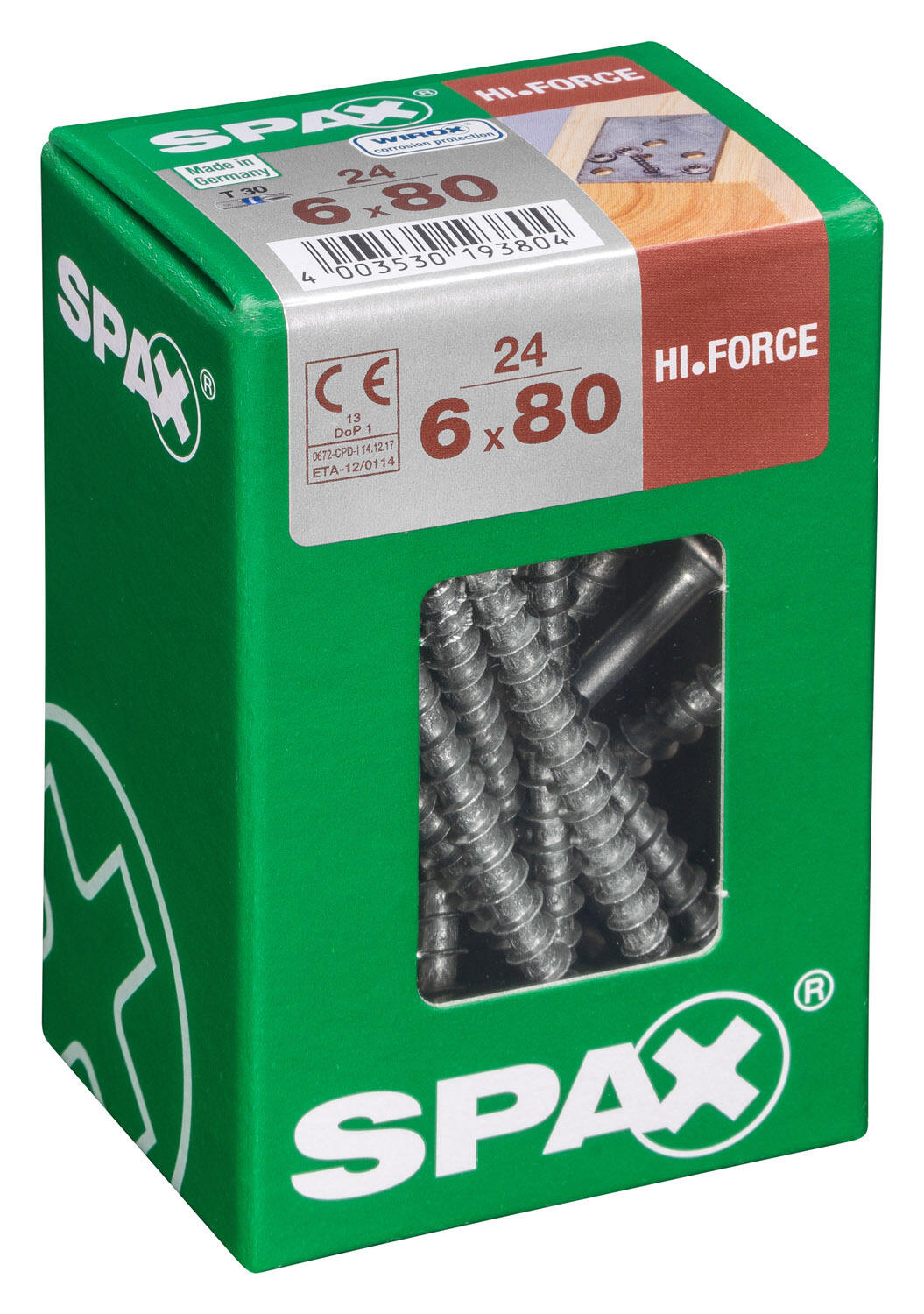 24 vis acier tête de disque extra large t-star+ SPAX, Ø6 x L.80 mm - 2