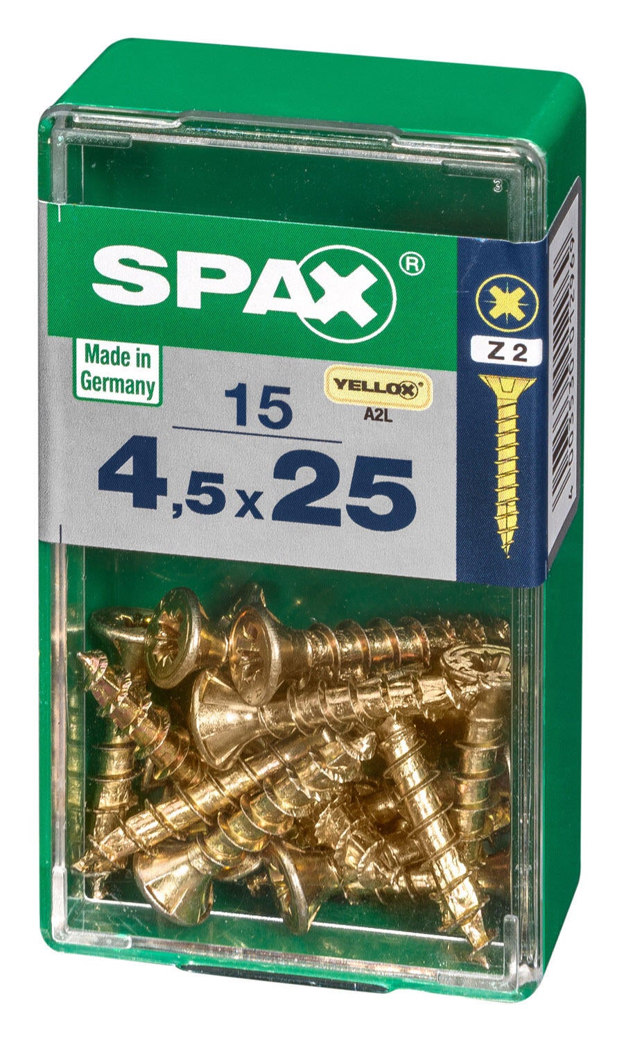 15 vis acier tête fraisée pozidriv SPAX, Ø4.5 x L.25 mm - 4