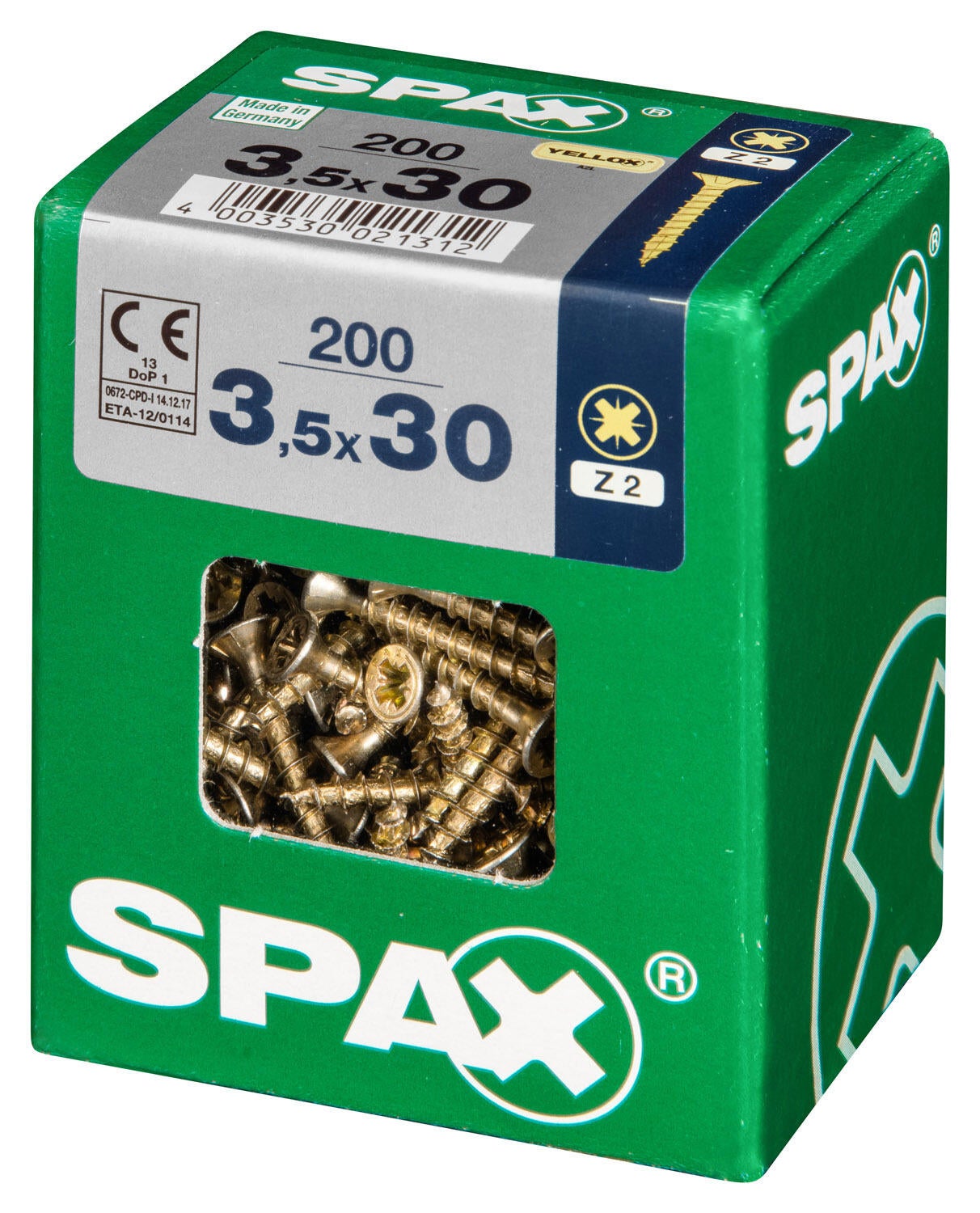200 vis acier tête fraisée pozidriv SPAX, Ø3.5 x L.30 mm - 4
