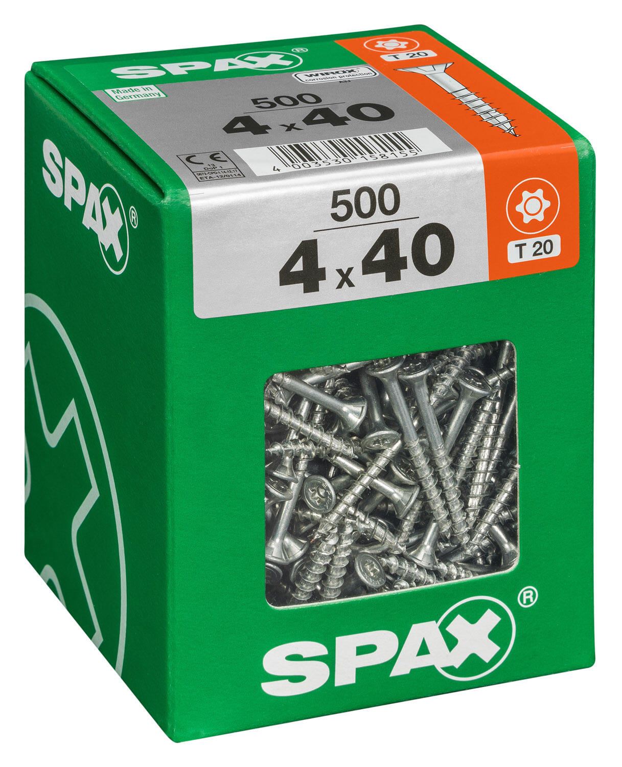 500 vis acier tête fraisée t-star+ SPAX, Ø4 x L.40 mm - 2