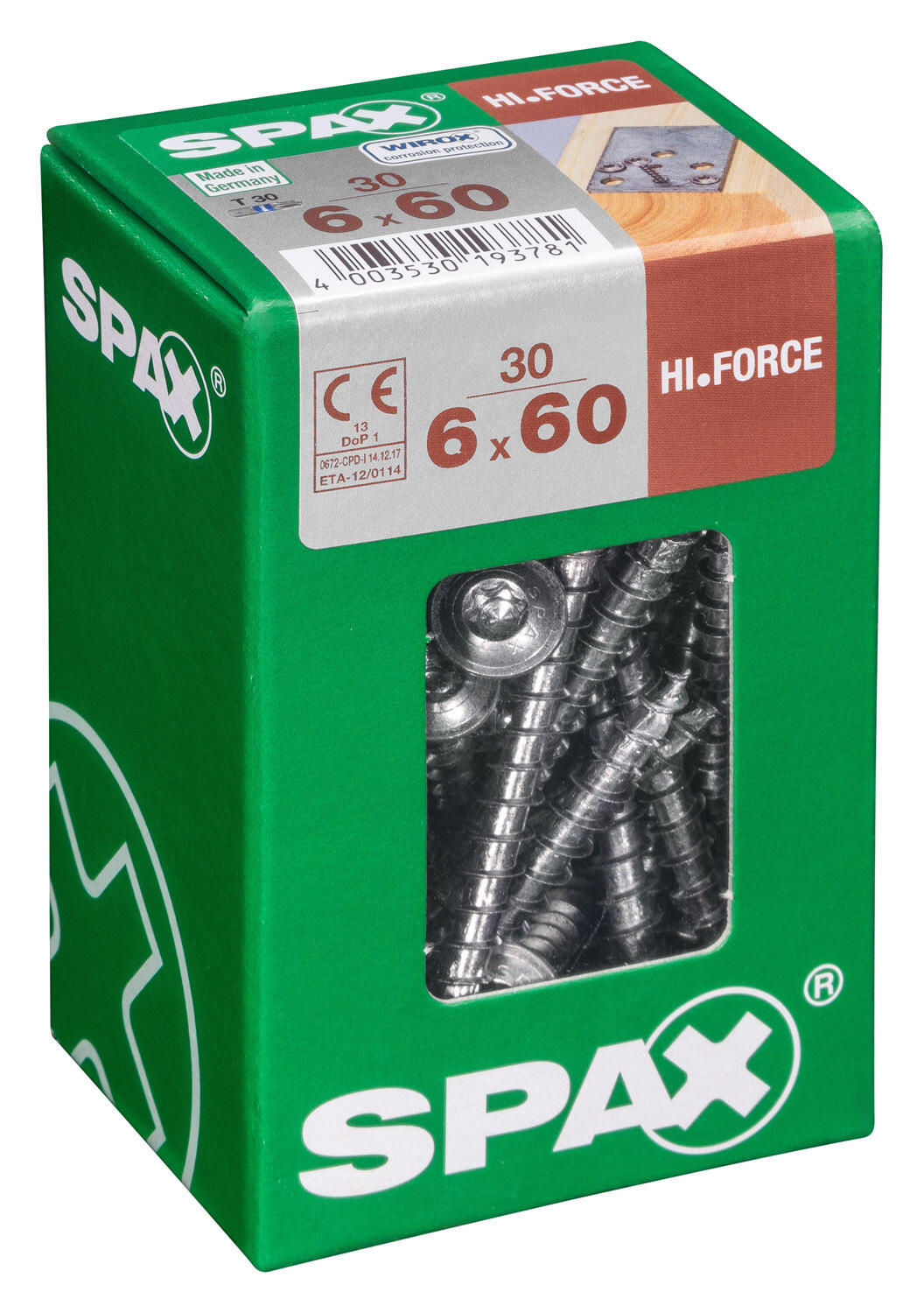 30 vis acier tête de disque extra large t-star+ SPAX, Ø6 x L.60 mm - 2