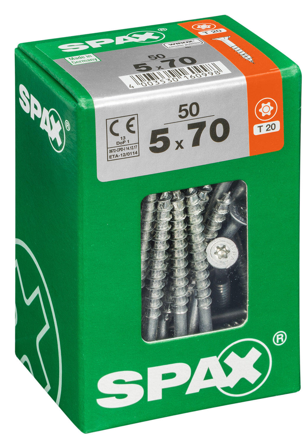 50 vis acier tête fraisée t-star+ SPAX, Ø5 x L.70 mm - 2