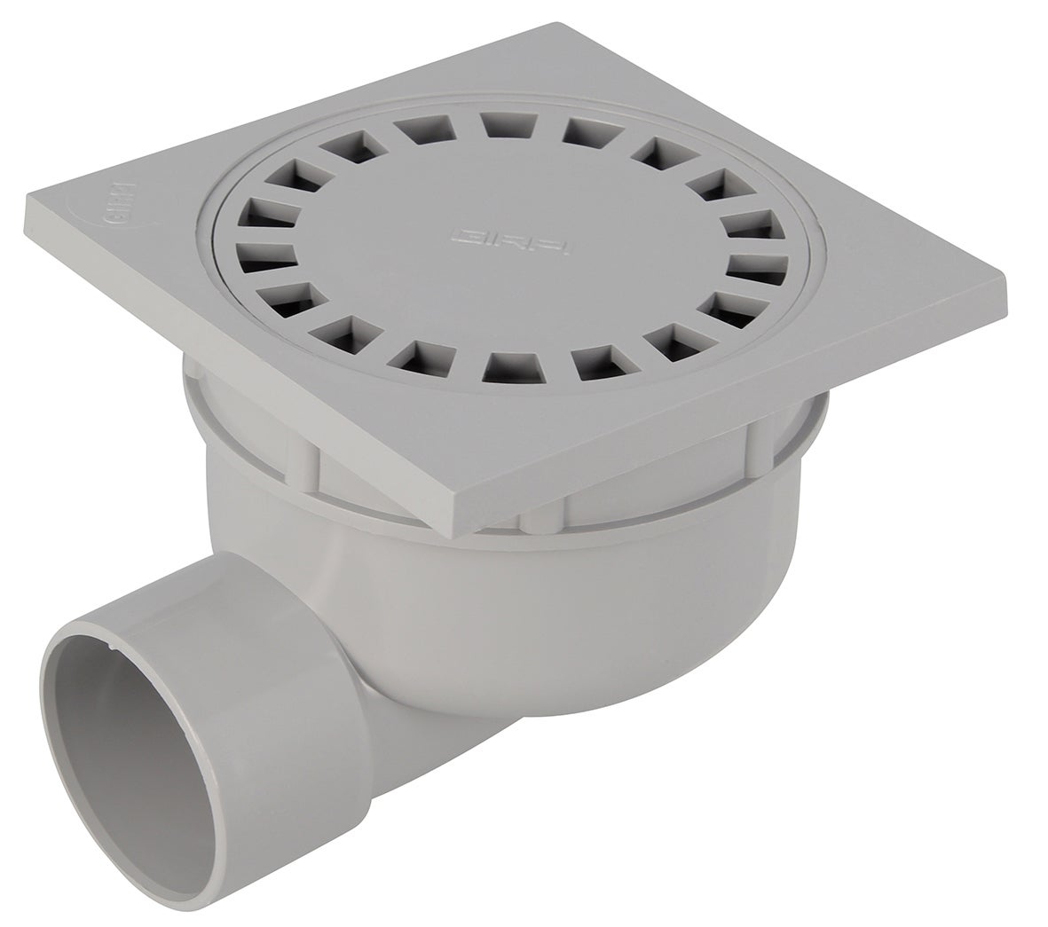 Siphon de sol 10x10cm et sortie horizontale à coller D.40 - 2