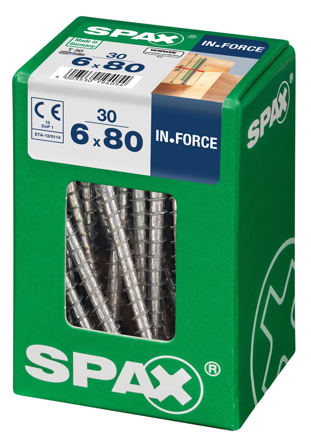 30 vis acier tête cylindrique t-star+ SPAX, Ø6 x L.80 mm - 3