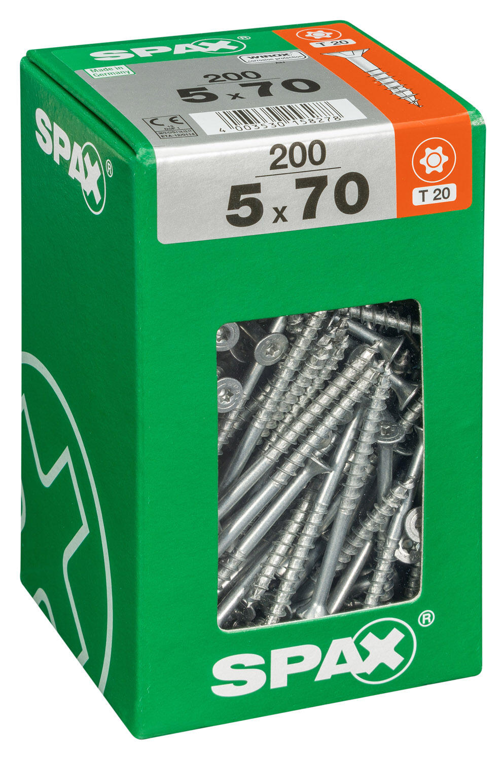 200 vis acier tête fraisée t-star+ SPAX, Ø5 x L.70 mm - 2