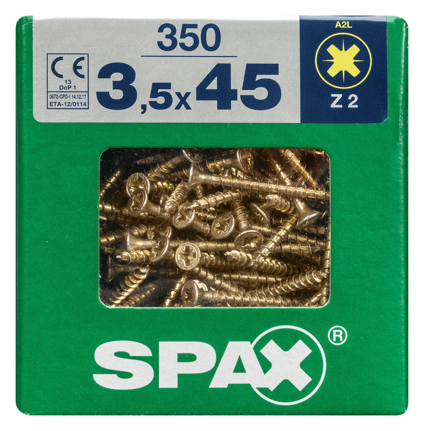 350 vis acier tête fraisée pozidriv SPAX, Ø3.5 x L.45 mm - 3