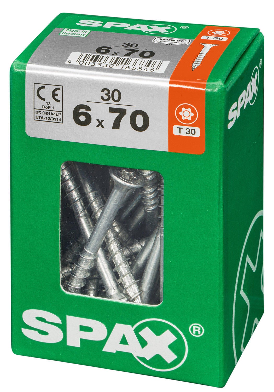 30 vis acier tête fraisée t-star+ SPAX, Ø6 x L.70 mm - 3