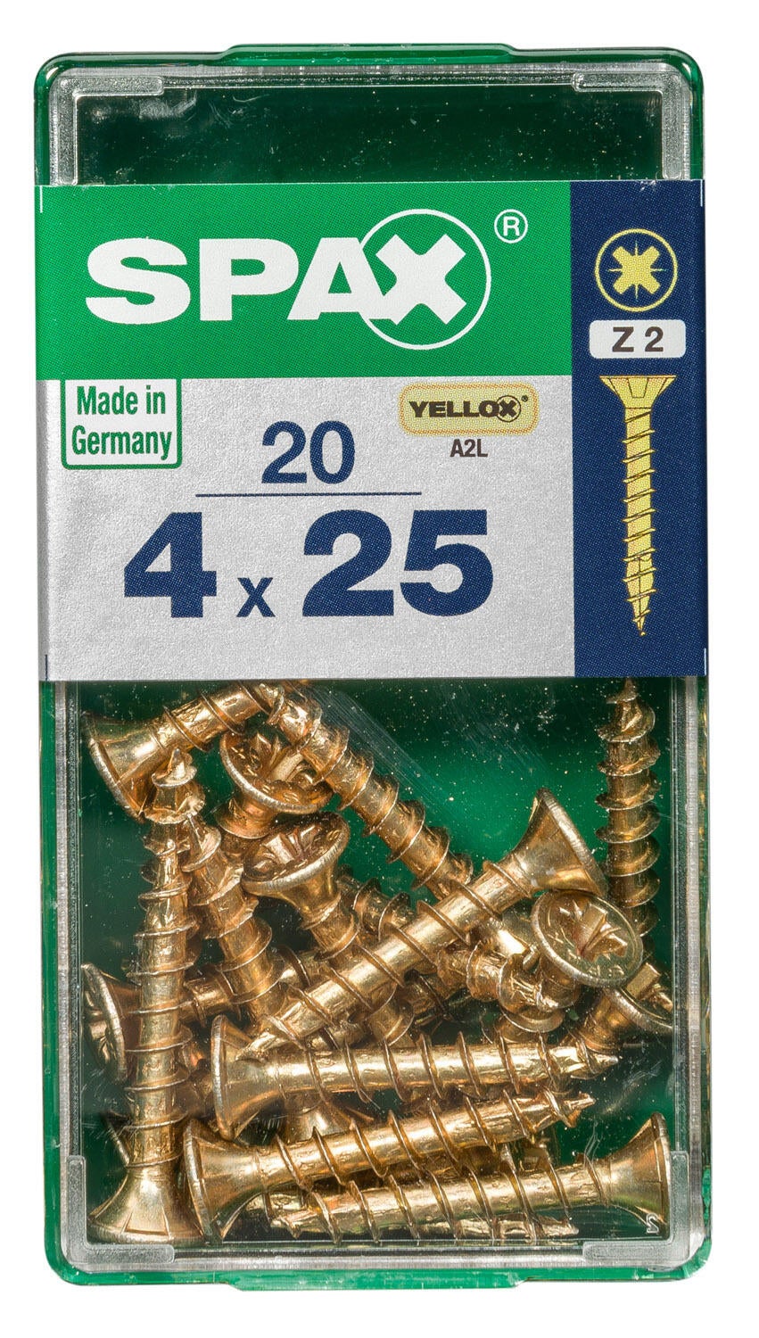 20 vis acier tête fraisée pozidriv SPAX, Ø4 x L.25 mm - 4